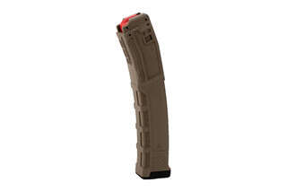 The Thril PMX SM9 MPX 9mm Magazine features a dark earth color and 35 round capacity.
